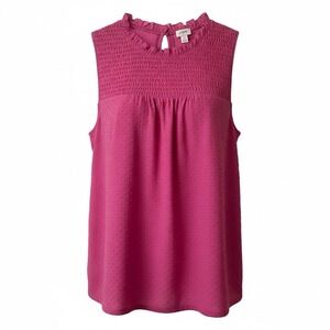 J.Crew Pink Sleeveless Blouse Shirt NWT Women's L Preppy Grandmacore Cottagecore